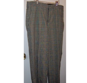 Green Plaid Dress Pants-MN PT 3250-Waist 34"
