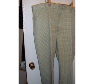 Green Checked Dress Pants-MN PT 3675-Waist 42"