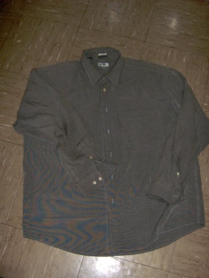green and black Dress Shirt-Mn Sht 3660-Neck 17.5