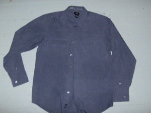dark blue Dress Shirt-Mn Sht 4445-Neck 16.5