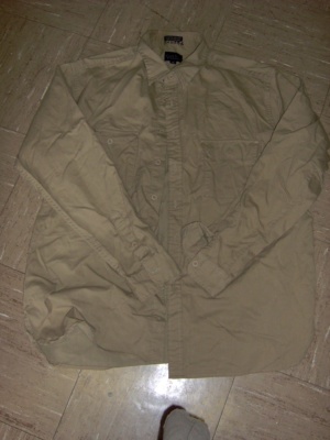 Beige Dress Shirt-Mn Sht 6880-Neck 18