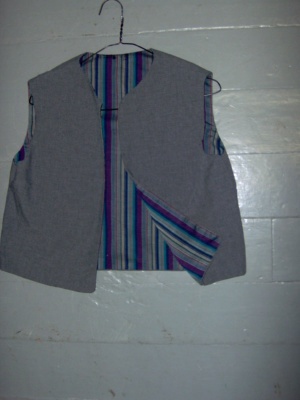 grey/ multi-color stripes Vest-Mn Vst 2202-Chest 40