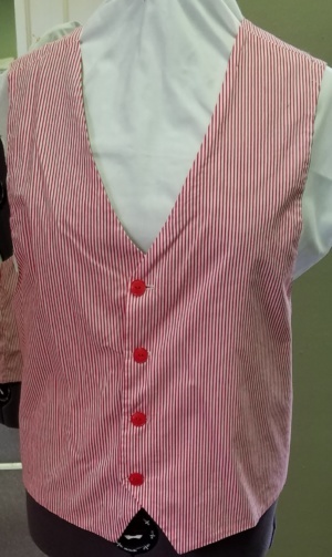 Red and white Vest-Mn Vst 7652-MM'18-Chest 48