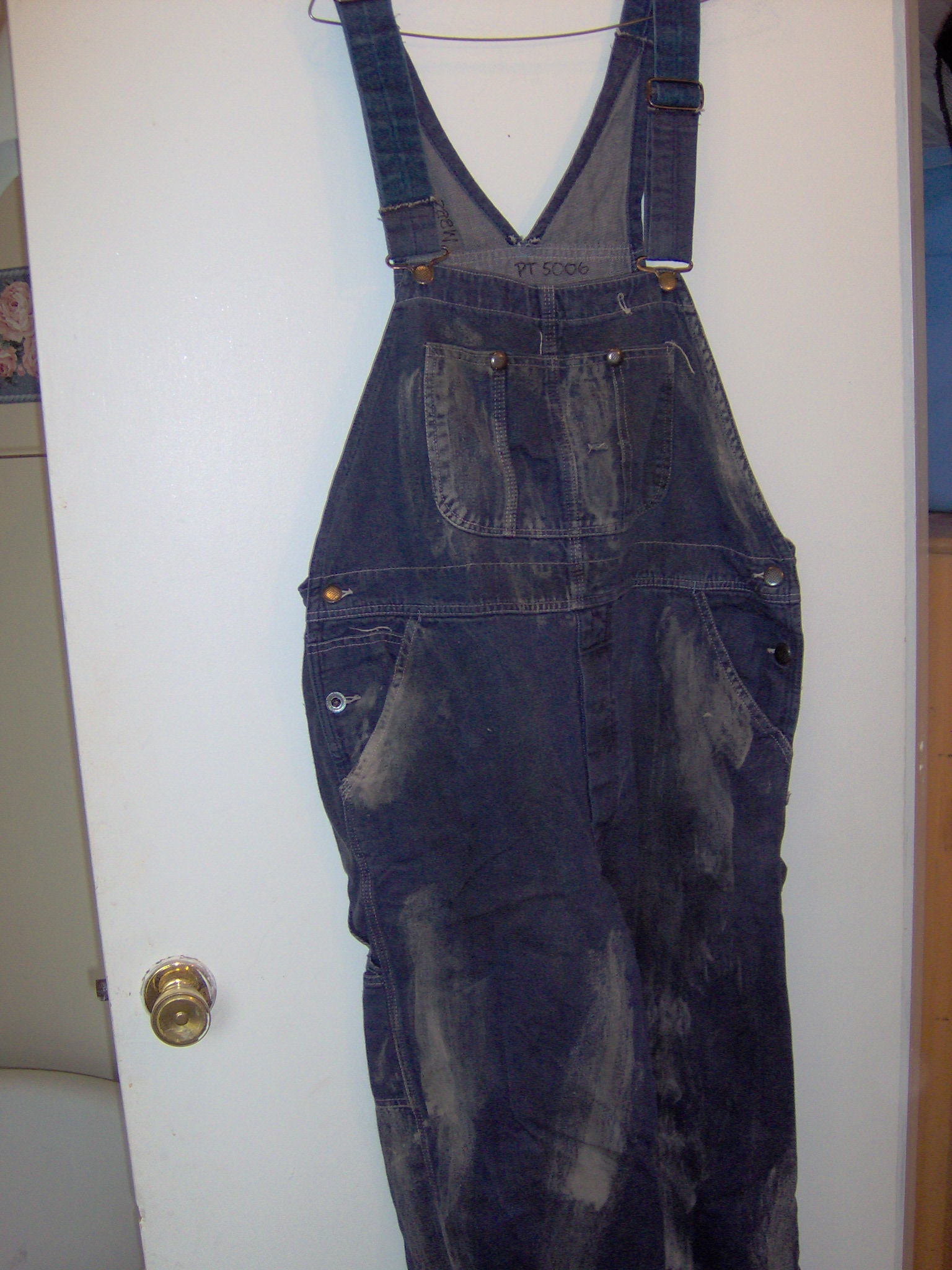 dark blue overalls