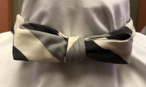Grey and white Bowtie-BWTI 2002- Diagonal stripes