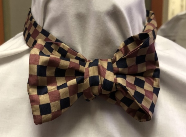 Red, tan, and blue Bowtie-BWTI 7030- Checkered