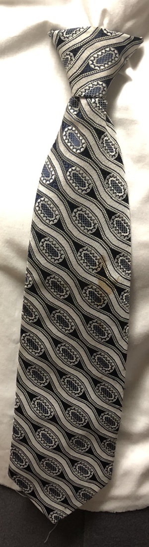 Blue and white Clip-on Tie-CL TI 4016- Wide