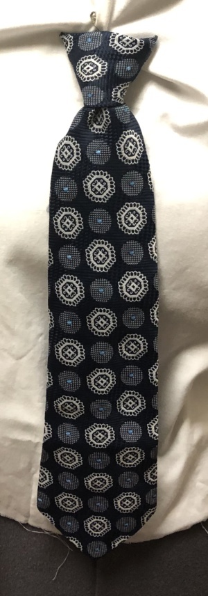 Blue and white Clip-on Tie-CL TI 4017- Wide