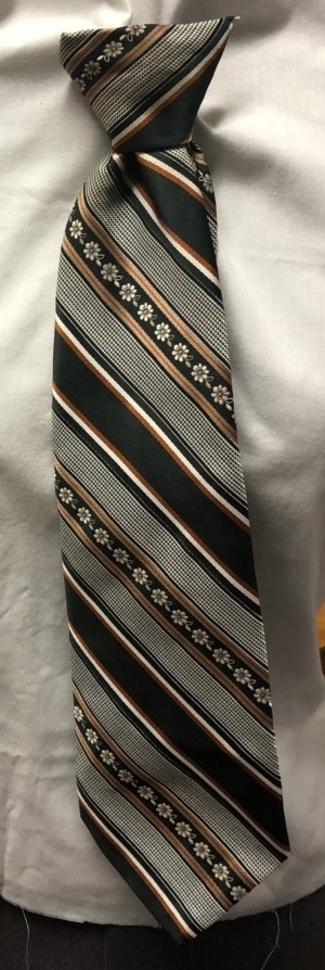 Brown, black,and white Clip-on Tie-CL TI 6004- Wide