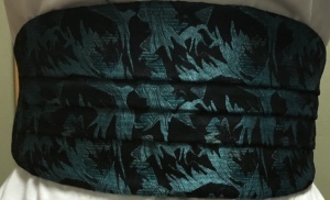 Green and black Cummerbund-CMBN 3000-Waist (max) 41