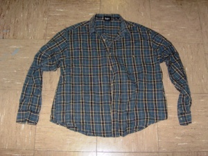 Blue and tan Flannel Shirt-MN FL SHT 4620-Neck-17