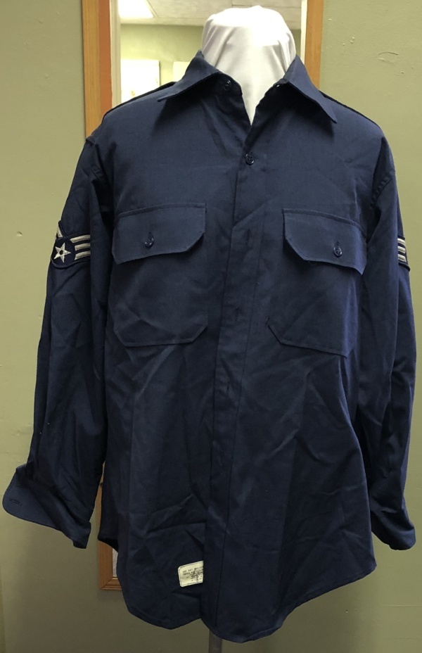 Blue Military Shirt-Mn Ml Sht 4400-Neck 16