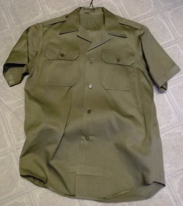 TAN Military Shirt-Mn Ml Sht  6203-Neck 15