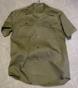 TAN Military Shirt-Mn Ml Sht  6204-Neck 15
