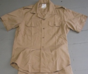 TAN Military Shirt-Mn Ml Sht  6205-Neck 15.5