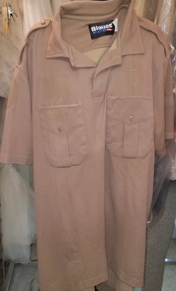 brown  Military Shirt-Mn Ml Sht  6407-Neck 16.5