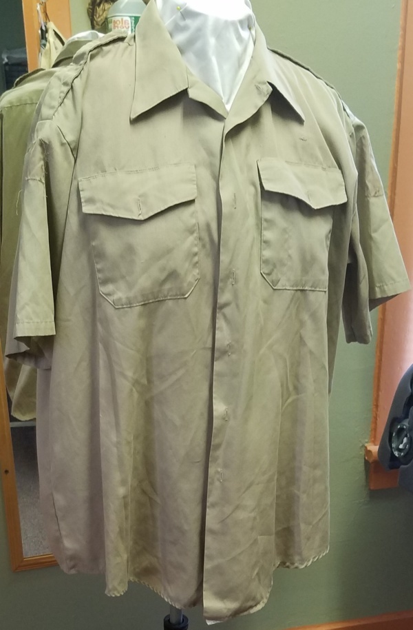 khaki Military Shirt-Mn Ml Sht  6801-Neck 18.5