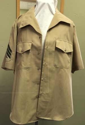 Tan Military Shirt-Mn Ml Sht 6803-Neck 18