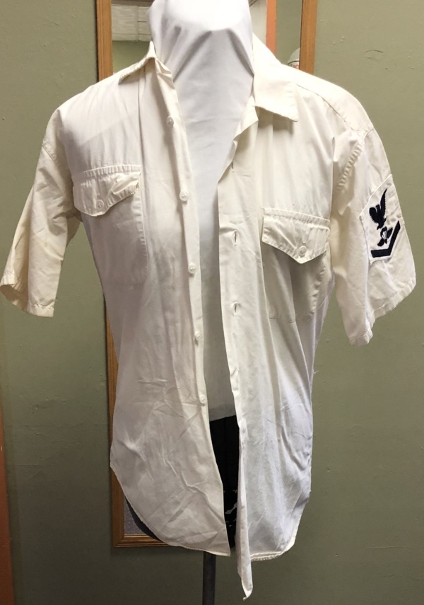 White Military Shirt-Mn Ml Sht 8401-Neck 16