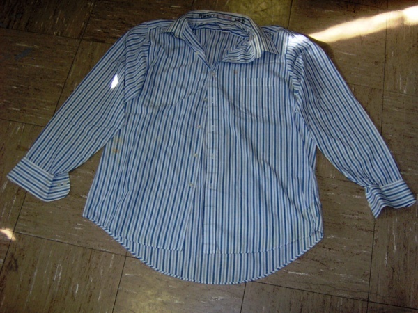 blue and grey and white long sleeve print shirt-Mn Prt Sht 4420-Neck-16.5