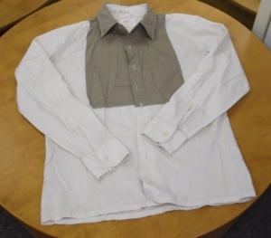 tan and white long sleeve print shirt-Mn Prt Sht 6400-Neck-16.5