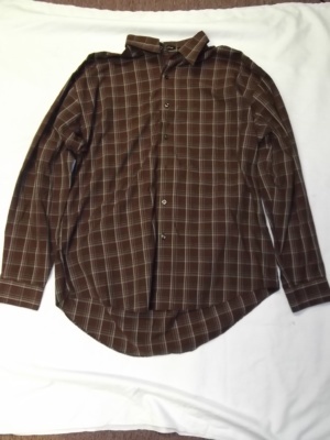 Burgundy and brown and grey long sleeve print shirt-Mn Prt Sht 7401-Neck-16