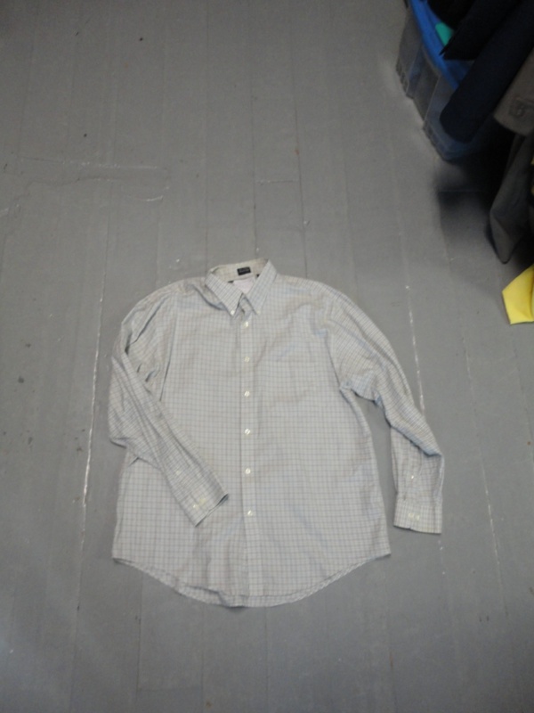 White and black and blue long sleeve print shirt-Mn Prt Sht 8421-Neck-16.5