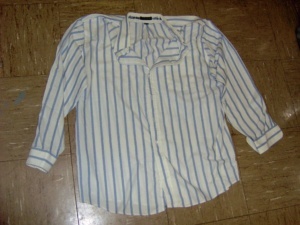 White and blue long sleeve print shirt-Mn Prt Sht 8620-Neck-17.5