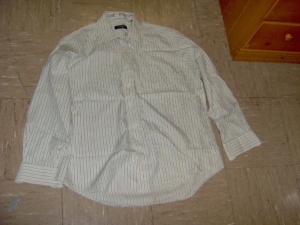 White and blue and Brown long sleeve print shirt-Mn Prt Sht 8640-Neck-17.5