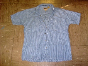 Blue and white short sleeve shirt-Mn SS Sht 4801-Neck-18