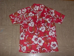 Red and White and yellow short sleeve shirt-Mn SS Sht 7400-Neck-16
