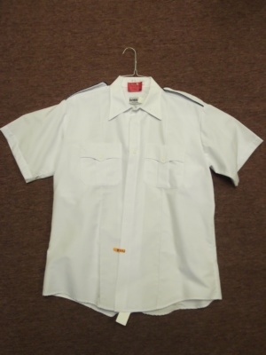 White short sleeve shirt-Mn SS Sht 8206-Neck-15.5