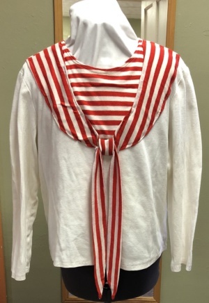 Red and White Casual Shirt-Mn Csl Sht 7851-Neck-22