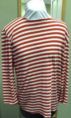 Red and White Casul Shirt-Mn Csl Sht 7852-Neck-30