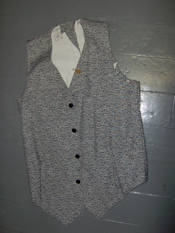 black and white Period Vest-Mn Lng Vst 1225-Chest 40