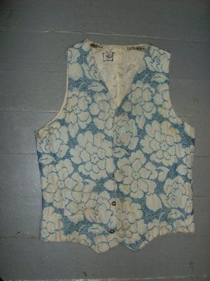 blue and white Period Vest-Mn Lng Vst 4325-Chest 42