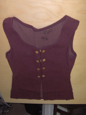 burgandy Period Vest-Mn Lng Vst 7100-Chest 38