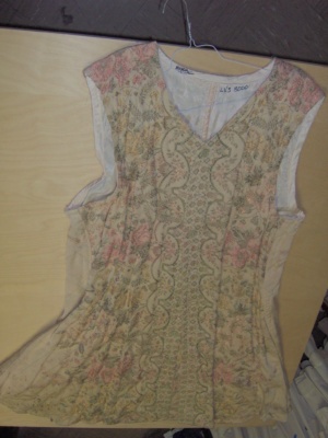 White and green and pink Period Vest-Mn Lng Vst 8925-Chest 54