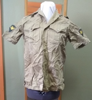 Tan Military Shirt-Mn Ml Sht 6007-Neck 14