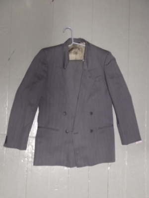 Grey and blue Modern Suit-Mn Mod Su 2353-38-2pc-Size 38