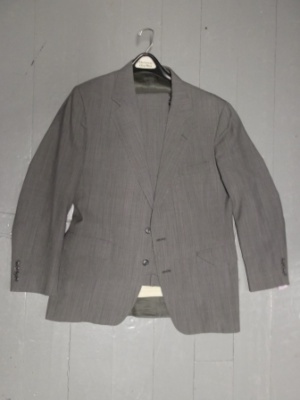 Grey and blue Modern Suit-Mn Mod Su 2452-42-2pc-Size 42