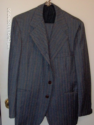 Blue and brown Modern Suit-Mn Mod Su 4459-42-2pc-Size 42