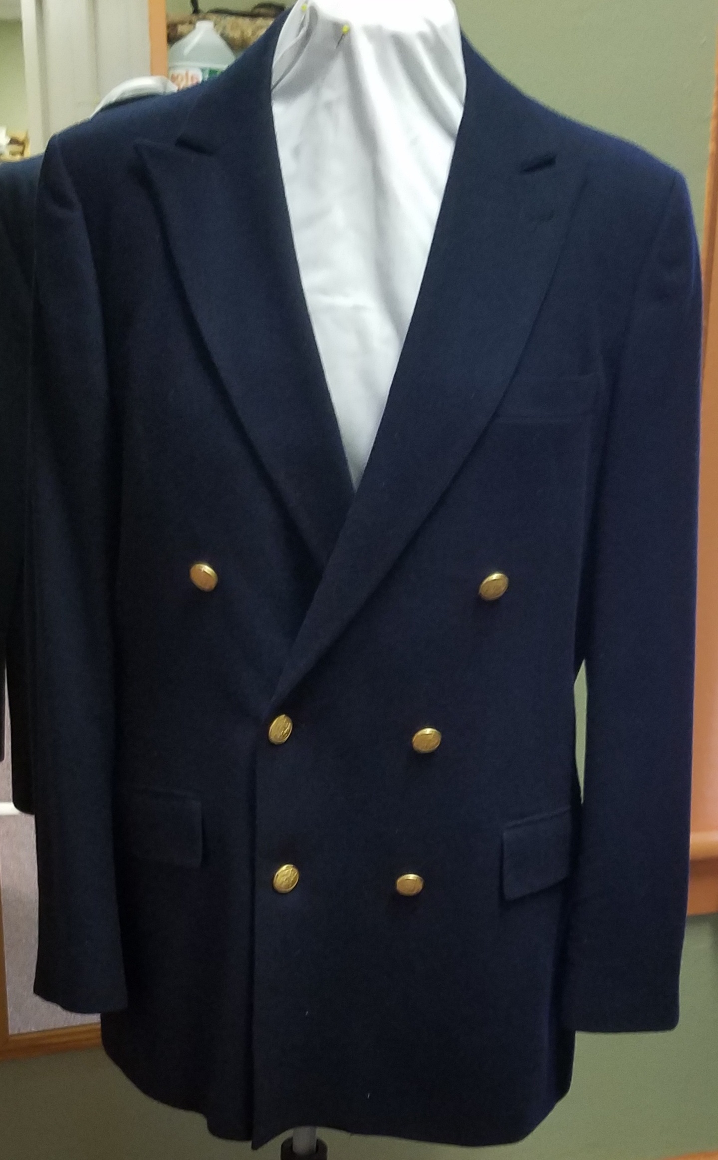 Navy double breasted jacket with gold buttons hot sale