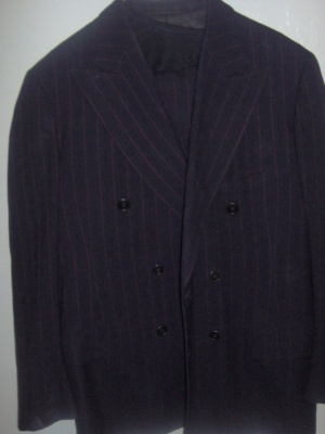 Navy and red Modern Suit-Mn Mod Su 4552-44-2pc-Size 44