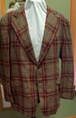tan, red, yellow Modern Suit-Mn Mod Su 6578-46-Size 46