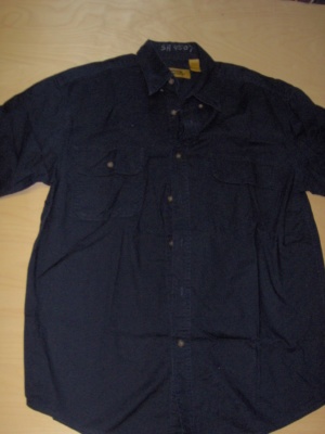 dark blue short sleeve shirt-Mn SS Sht 4401-Neck-16.5