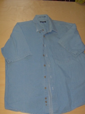 medium blue short sleeve shirt-Mn SS Sht 4601-Neck-17