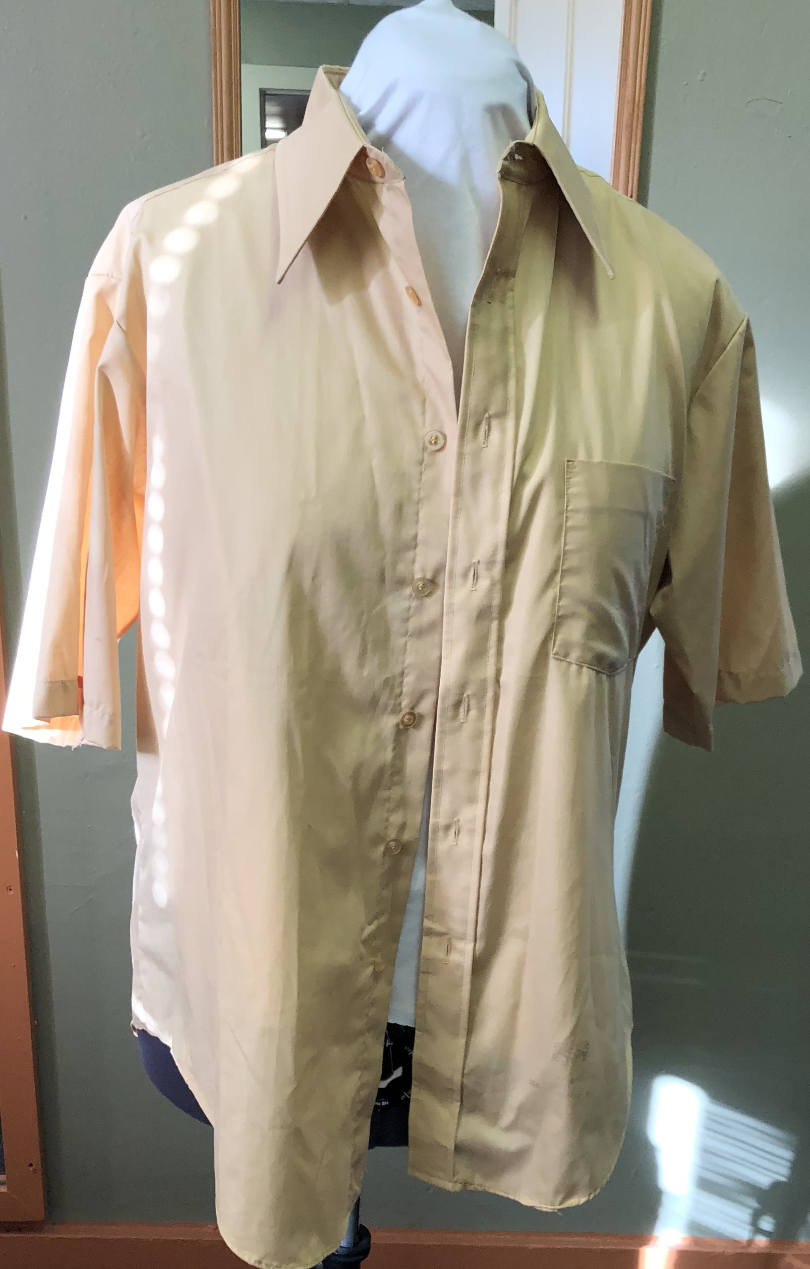 mustard short sleeve dress shirt