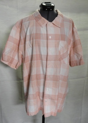 Orange and White short sleeve shirt-Mn SS Sht 5801-Neck-16.5