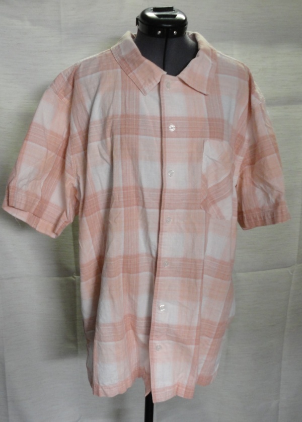 Orange and White short sleeve shirt-Mn SS Sht 5801-Neck-16.5